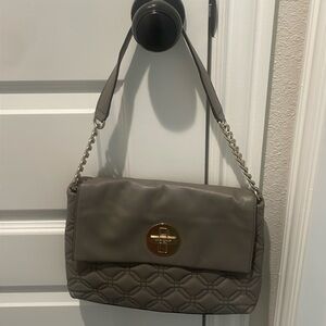 Quilted vintage Kate Spade grey purse with chain